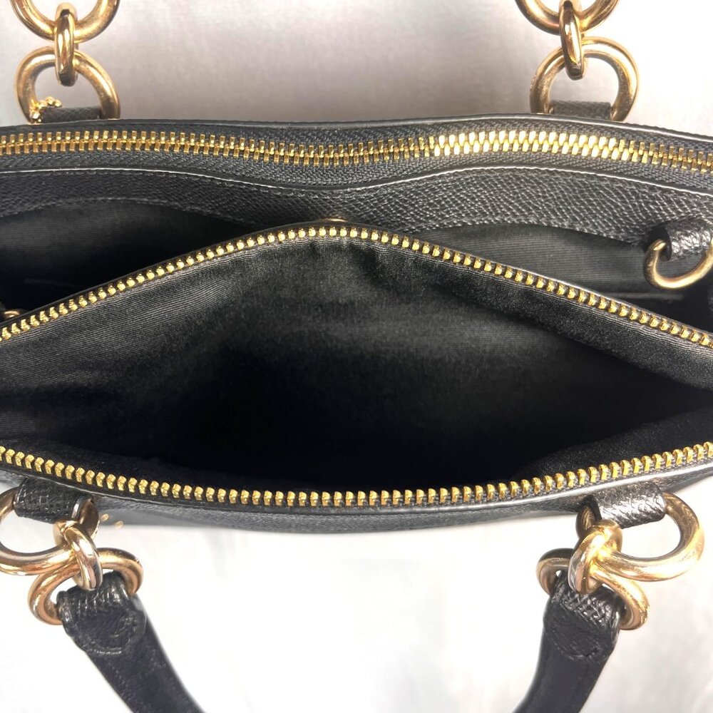 Coach 2018 Mini Brooke Black Leather Crossbody Bag w Floral Rivets F37754 - Picture 9 of 16